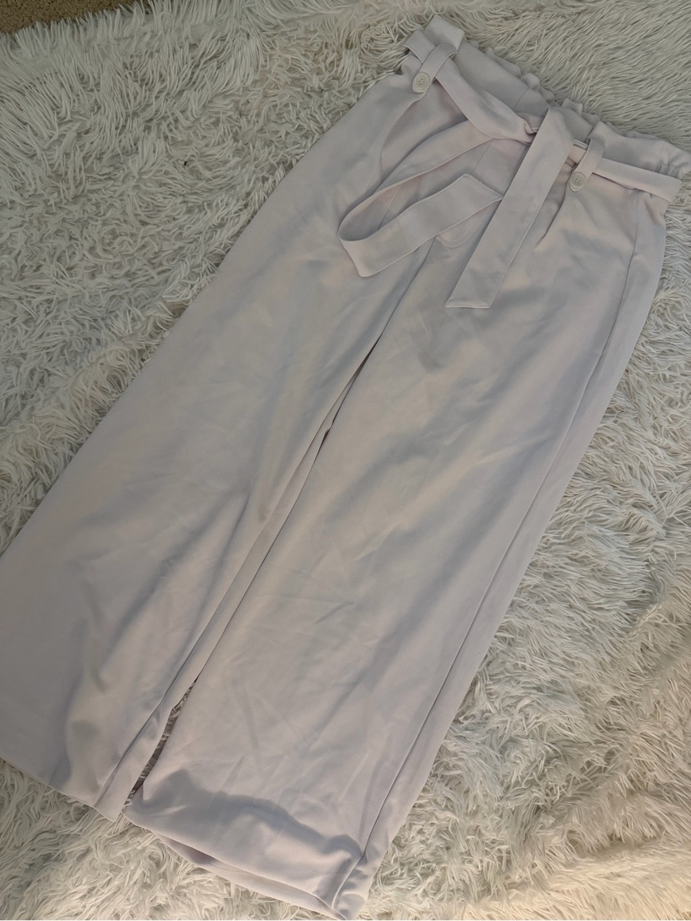 Sincerely Jules White Belted Wide Leg Pants Women’s M High Rise Dressy